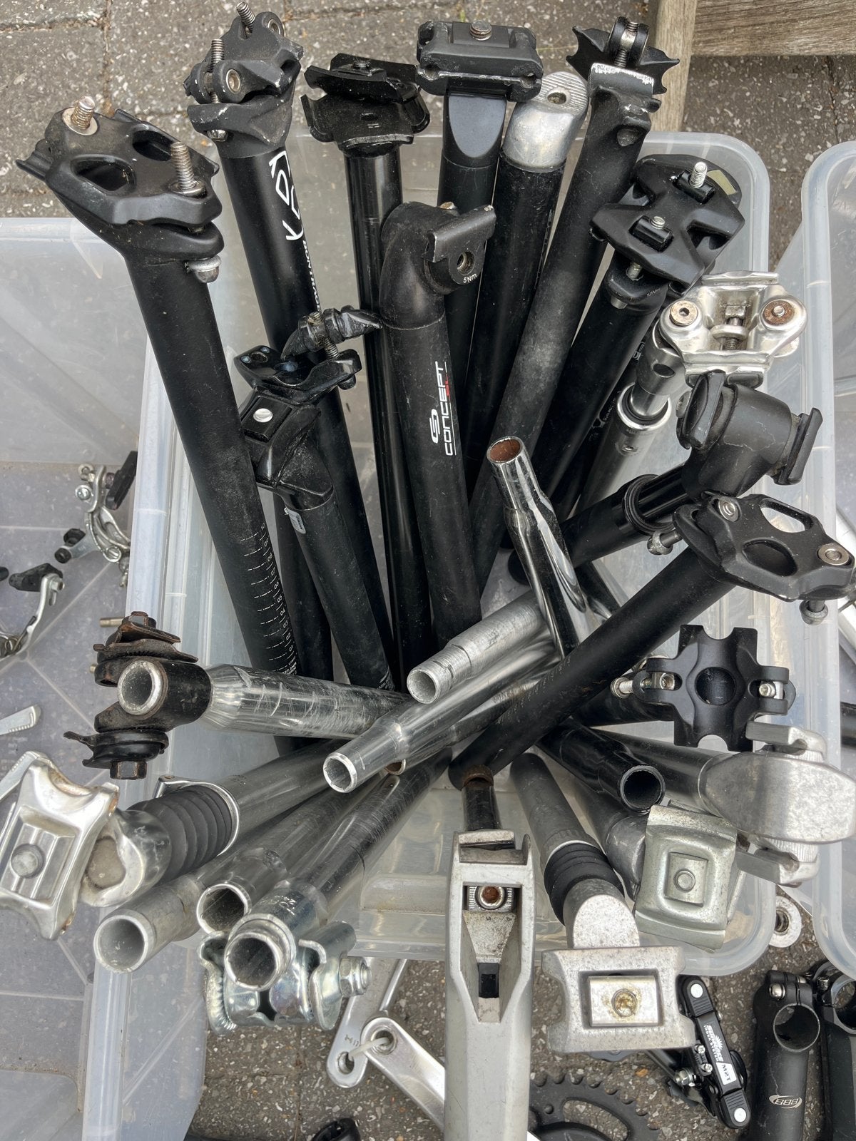 Grote partij diverse fiets onderdelen en accessoires, Fietsen en Brommers, Ophalen, Gebruikt, Band, Aluminium
