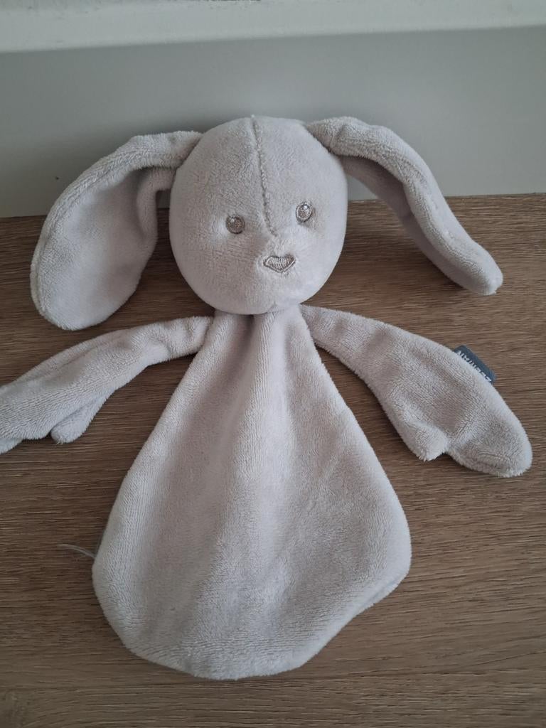 Knuffeldoekje Zeeman grijs hond konijn doekje L1121, Ophalen of Verzenden, Zo goed als nieuw, Konijn