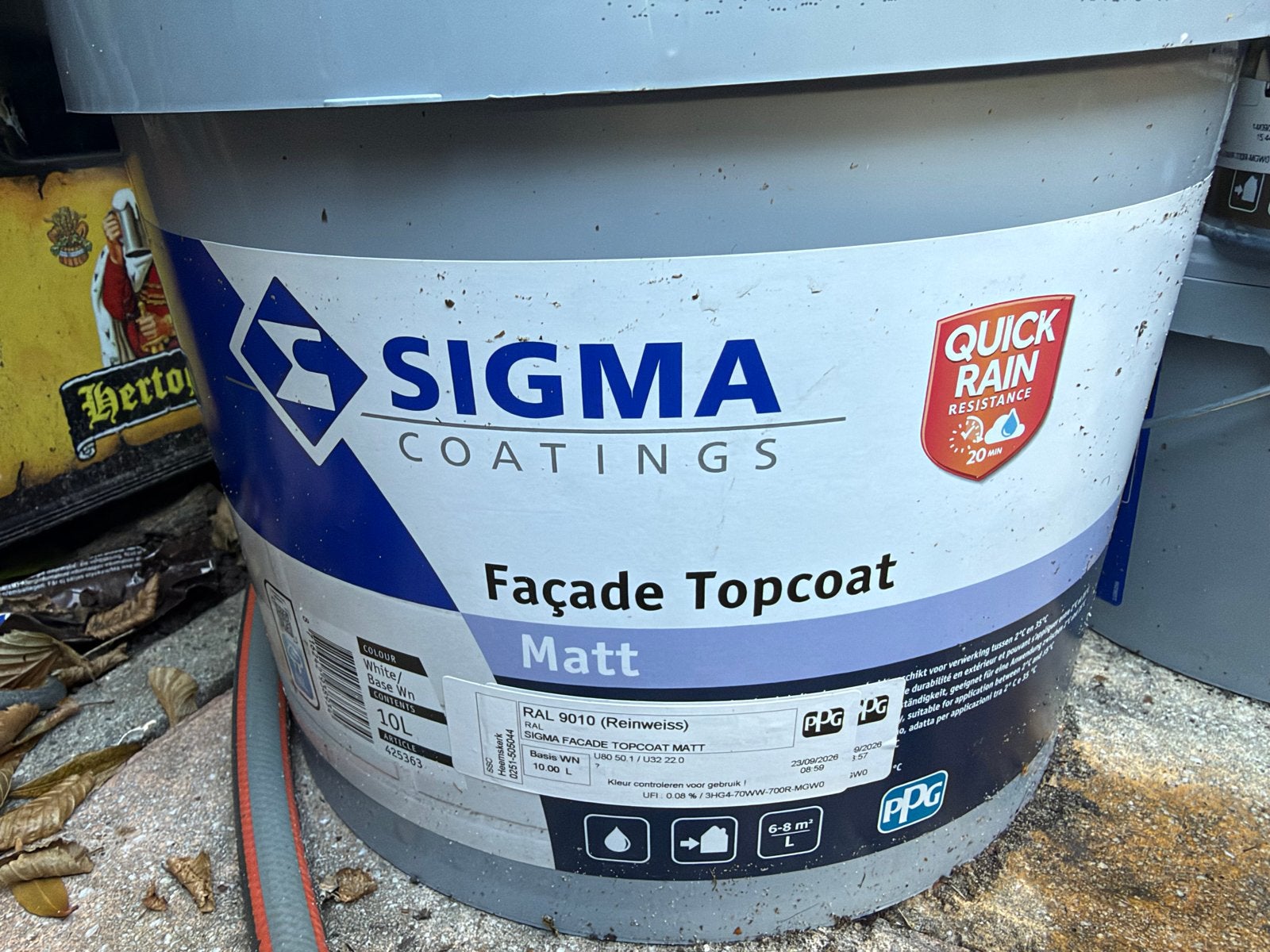 Sigma Façade Topcoat Matt RAL 9010 - 10L, Ophalen, 5 tot 10 liter, Wit, Nieuw