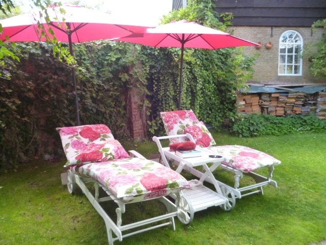 Kettler Tiffany  ligbed-tuinstoel-trolly- hocker -tafel, Ophalen, Zo goed als nieuw, Kunststof, Verrijdbaar