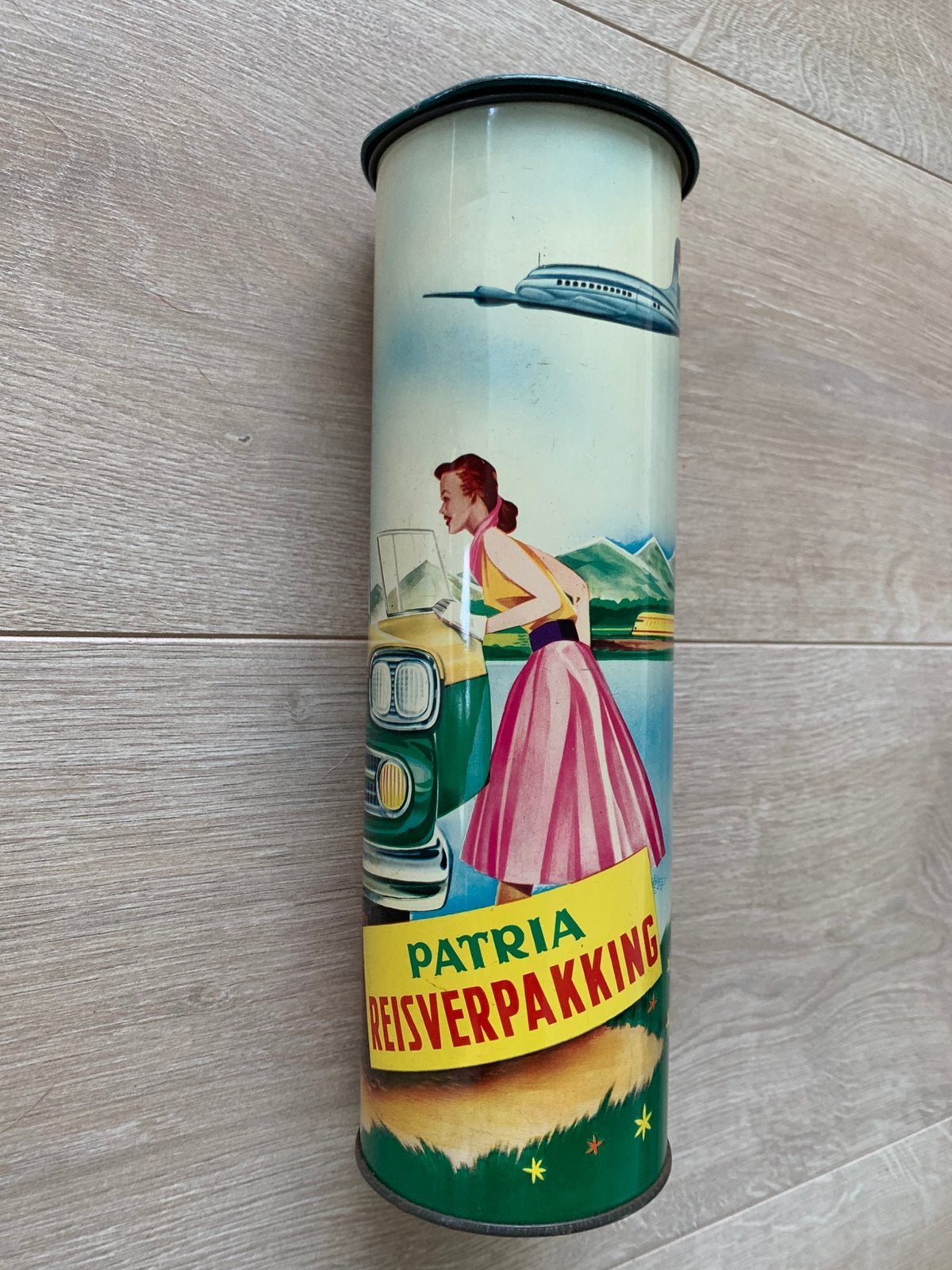 Patria reisverpakking biskwi blik retro vintage, Verzamelen, Blikken, Ophalen of Verzenden, Zo goed als nieuw, Overige