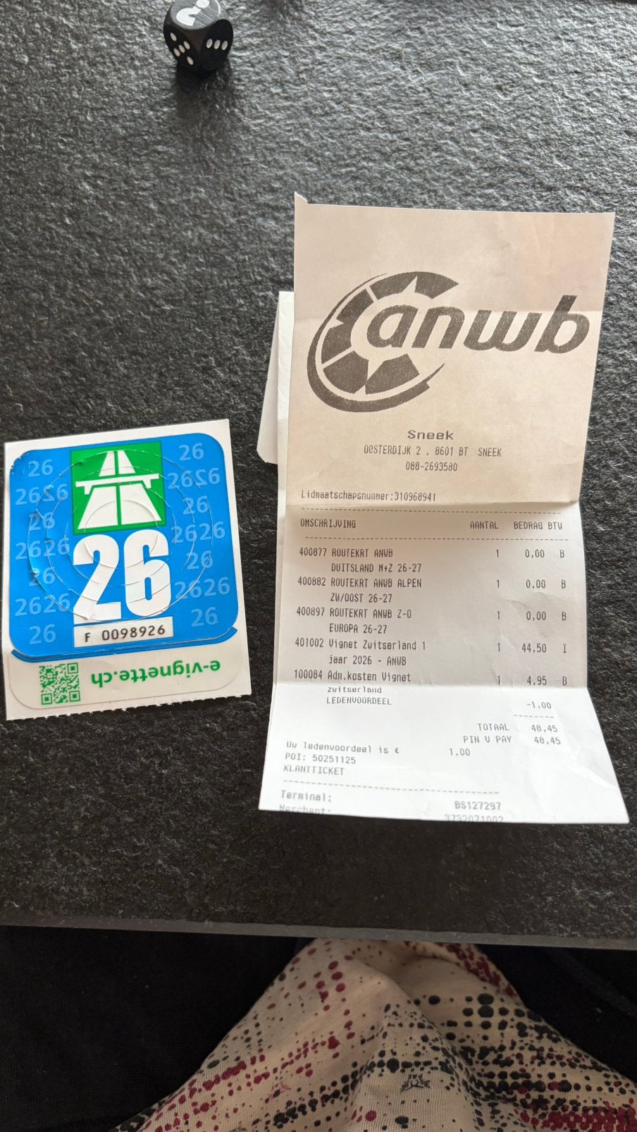 Vignet Zwitserland met bon., Tickets en Kaartjes, Autovignetten, Drie personen of meer