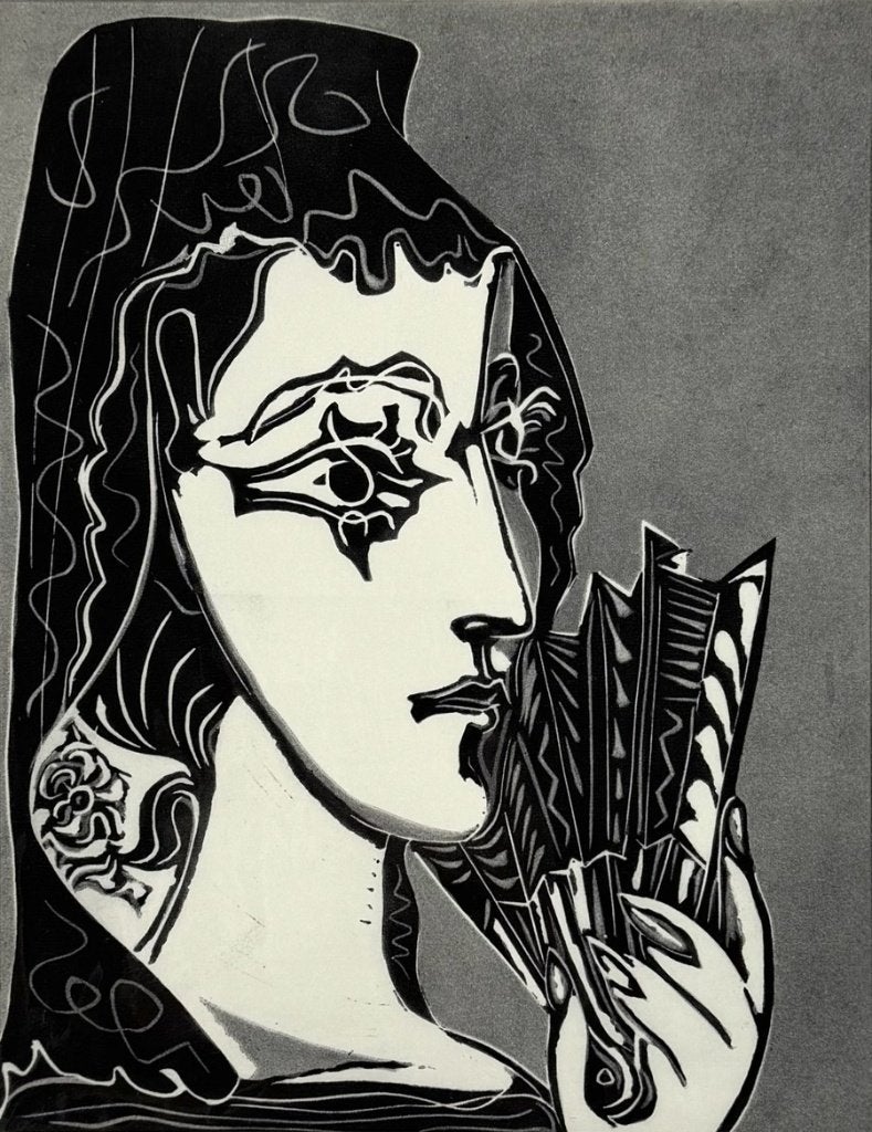 1106. Heliogravure, Pablo Picasso – "L'Espagnole", 20e eeuw