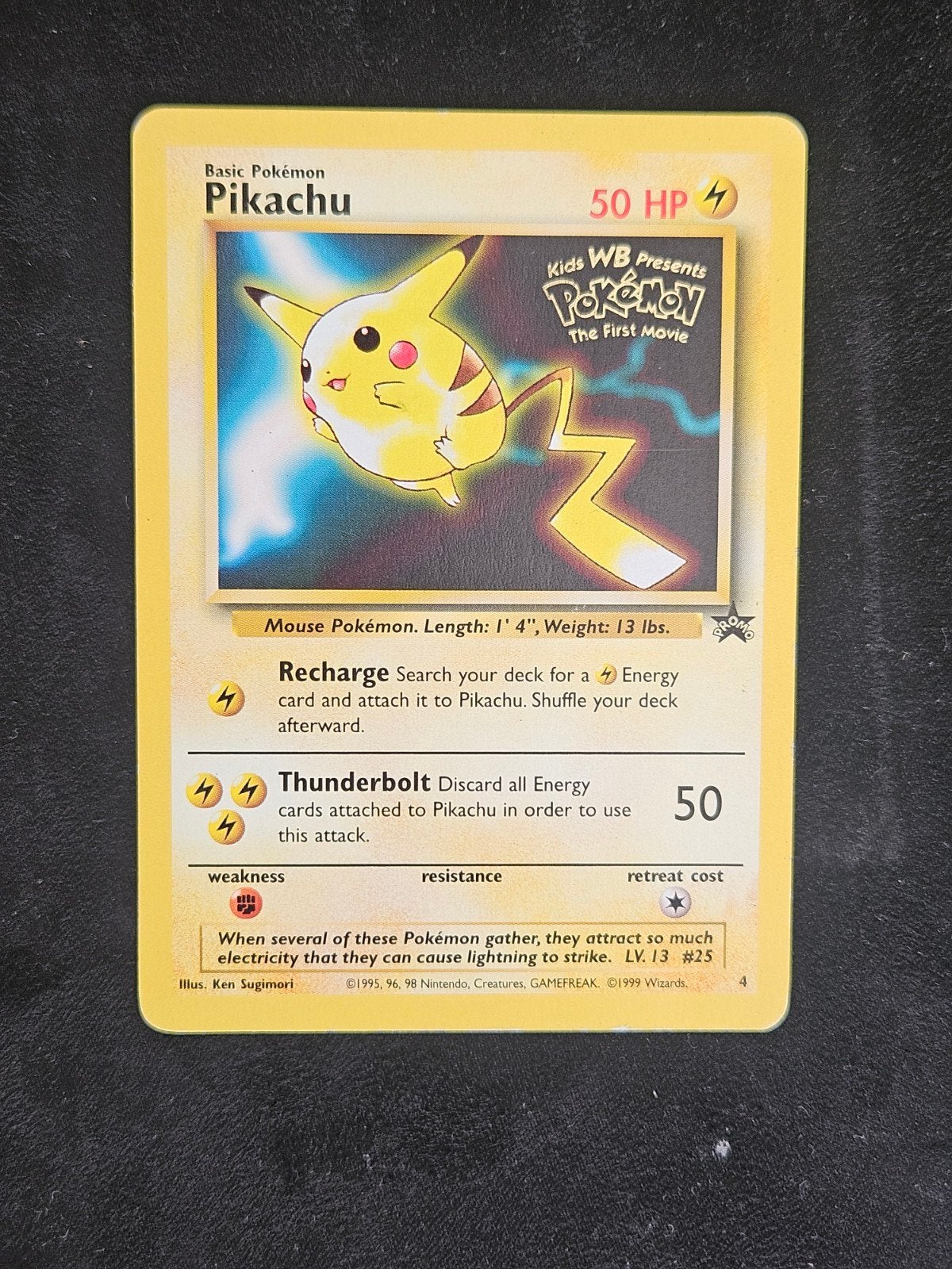 Pikachu Pokémon Promo Kaart -  First Movie, Ophalen of Verzenden, Gebruikt, Losse kaart