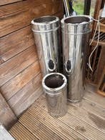 Dubbelwandige rvs pijpen totaal 2,5m 200/250mm, Ophalen, Overige typen, Zo goed als nieuw, Rvs