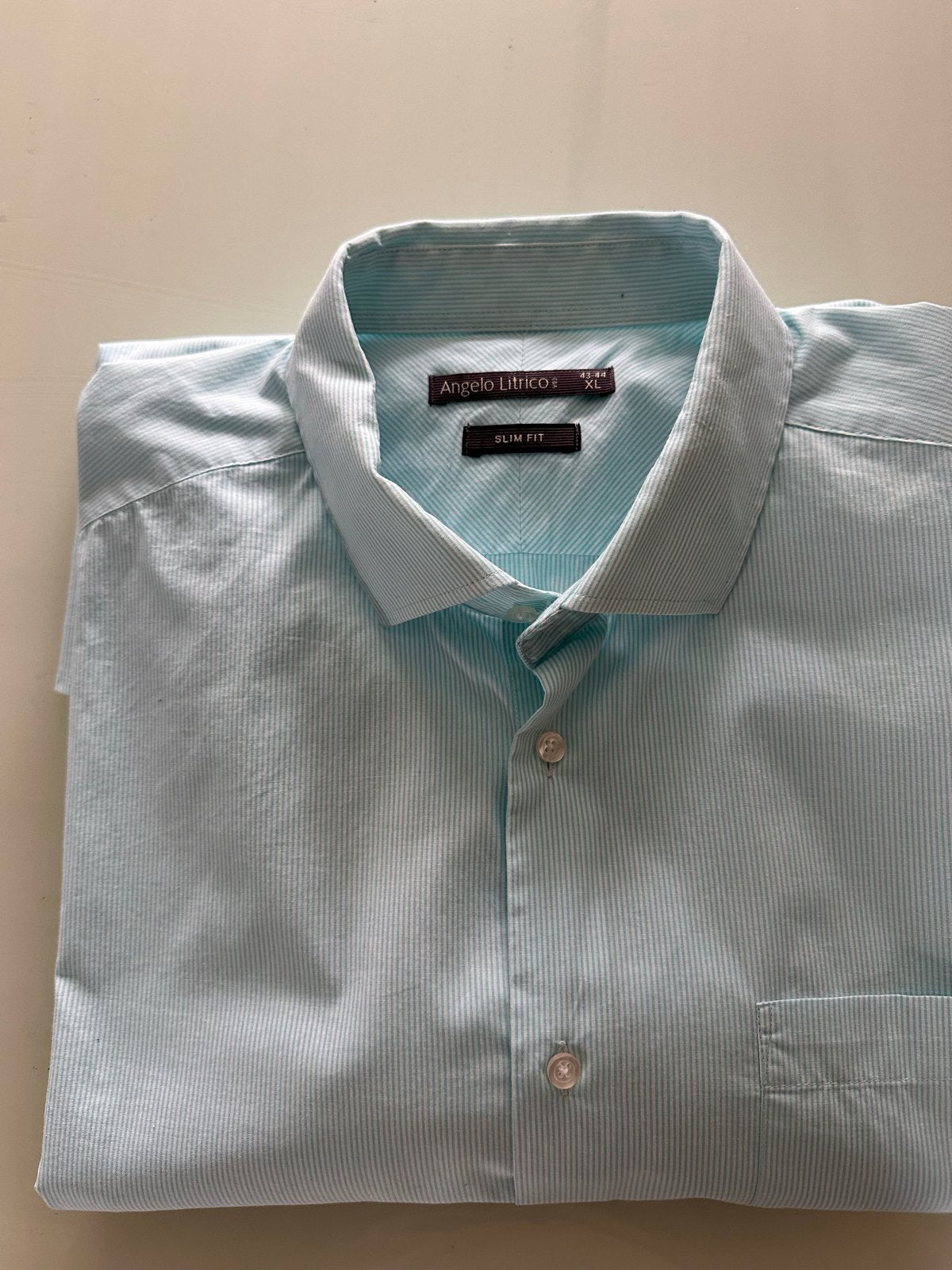 Angelo Litrico Slim Fit overhemd - XL, Kleding | Heren, Overhemden, Zo goed als nieuw, Halswijdte 43/44 (XL), Blauw, Ophalen of Verzenden