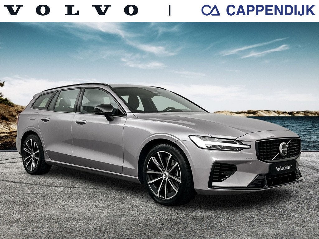 Volvo V60 T6 398PK Recharge Plus Dark| Adap.Cruise| 360Camer, Automaat, Gebruikt, Lichtsensor, Zilver of Grijs