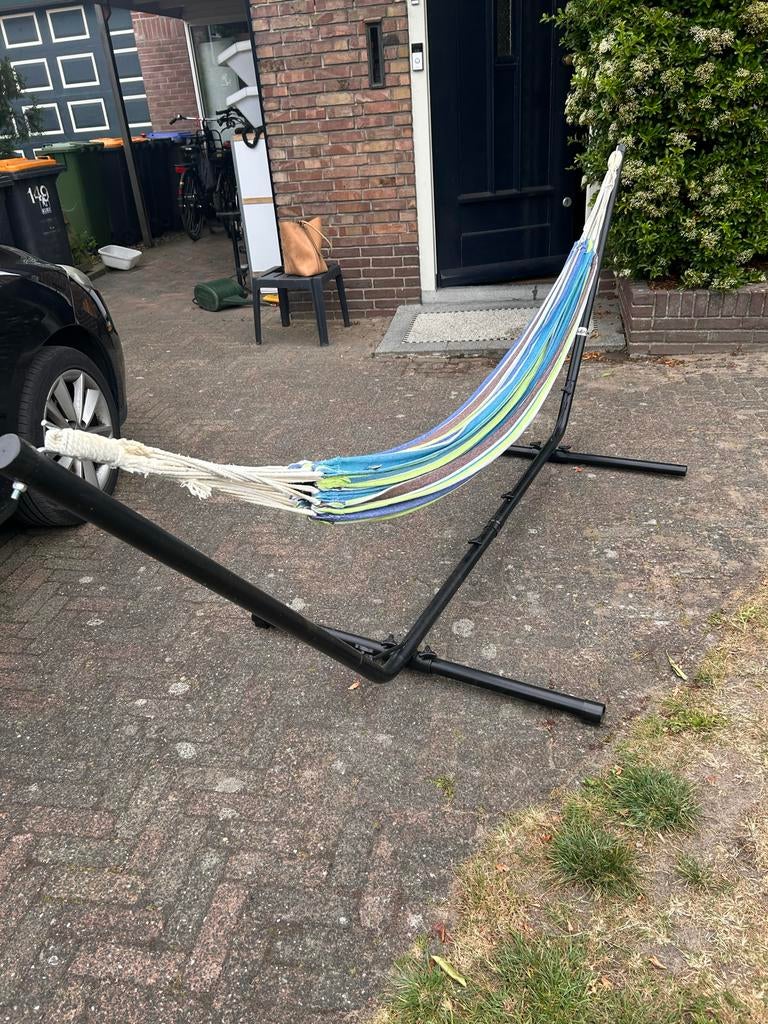 Hangmat met standaard, Tuin en Terras, Ophalen, Binnen, Zo goed als nieuw, Met standaard