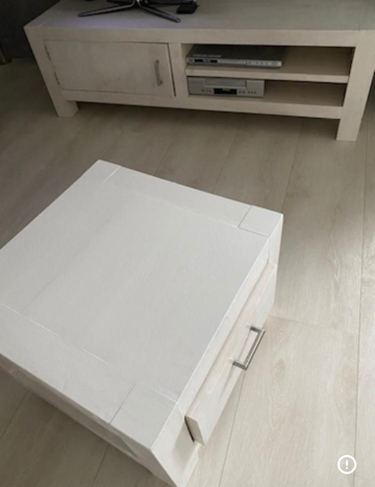 Houten TV kast en salon tafel (afmetingen zie beschrijving), Ophalen, Gebruikt, Minder dan 100 cm, Modern