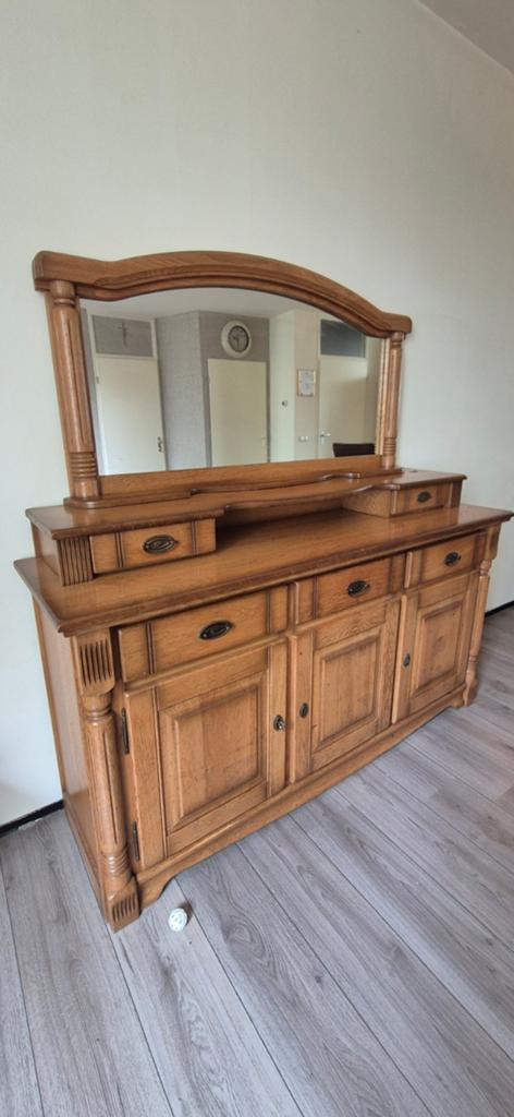 Dressoir met spiegel, Huis en Inrichting, Kasten | Dressoirs, Ophalen, Gebruikt, 25 tot 50 cm