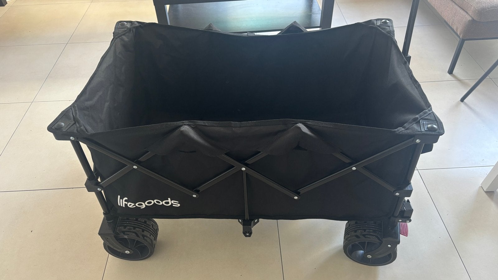 Lifegoods Opvouwbare Bolderkar - Zwart, Caravans en Kamperen, Ophalen, Opvouwbaar, Zo goed als nieuw
