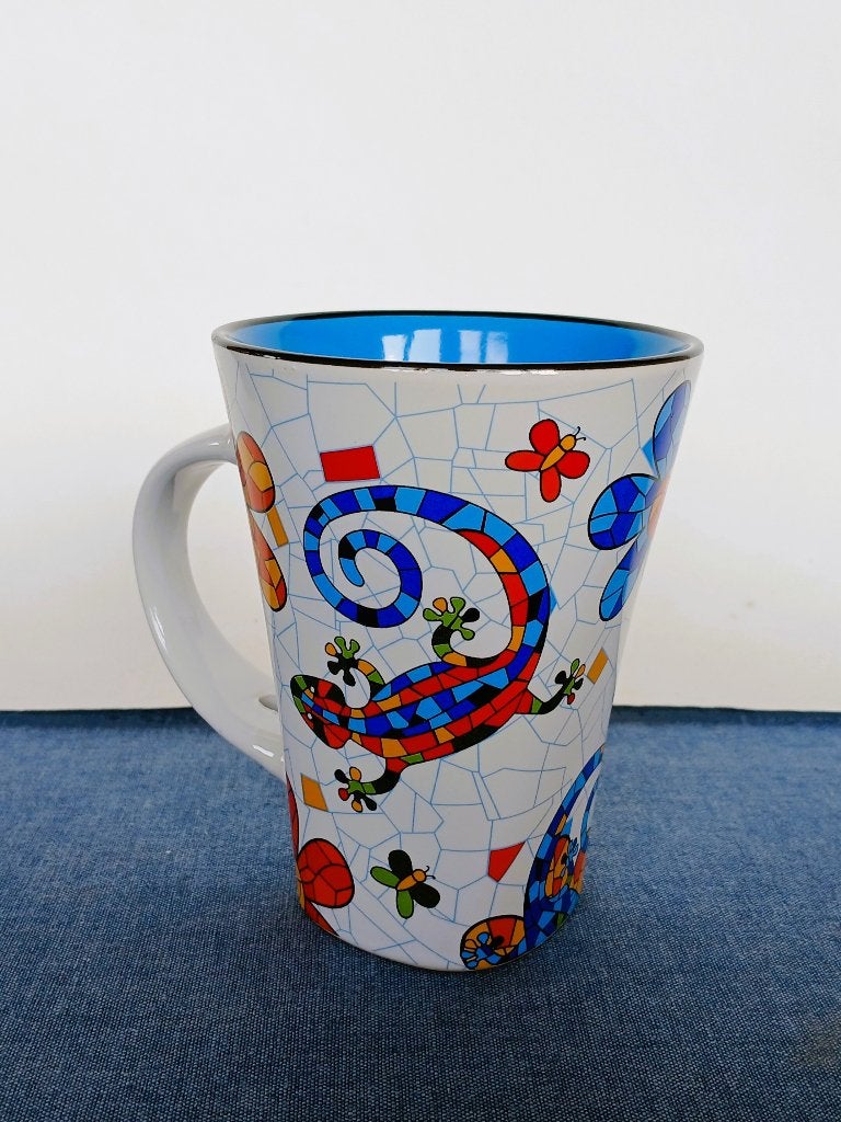 Koffiemok Gaudi Salamanders Bloemen, Ophalen of Verzenden