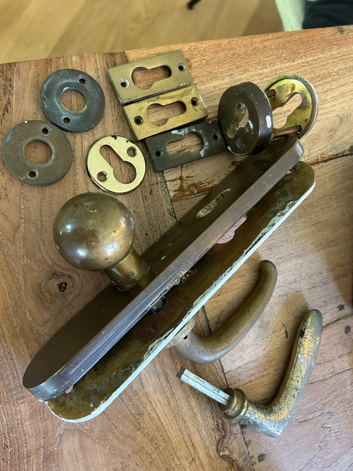 Diverse messing hang- en sluitwerk set, Doe-het-zelf en Verbouw, Ophalen, Gebruikt, Koper of Messing, Overige typen