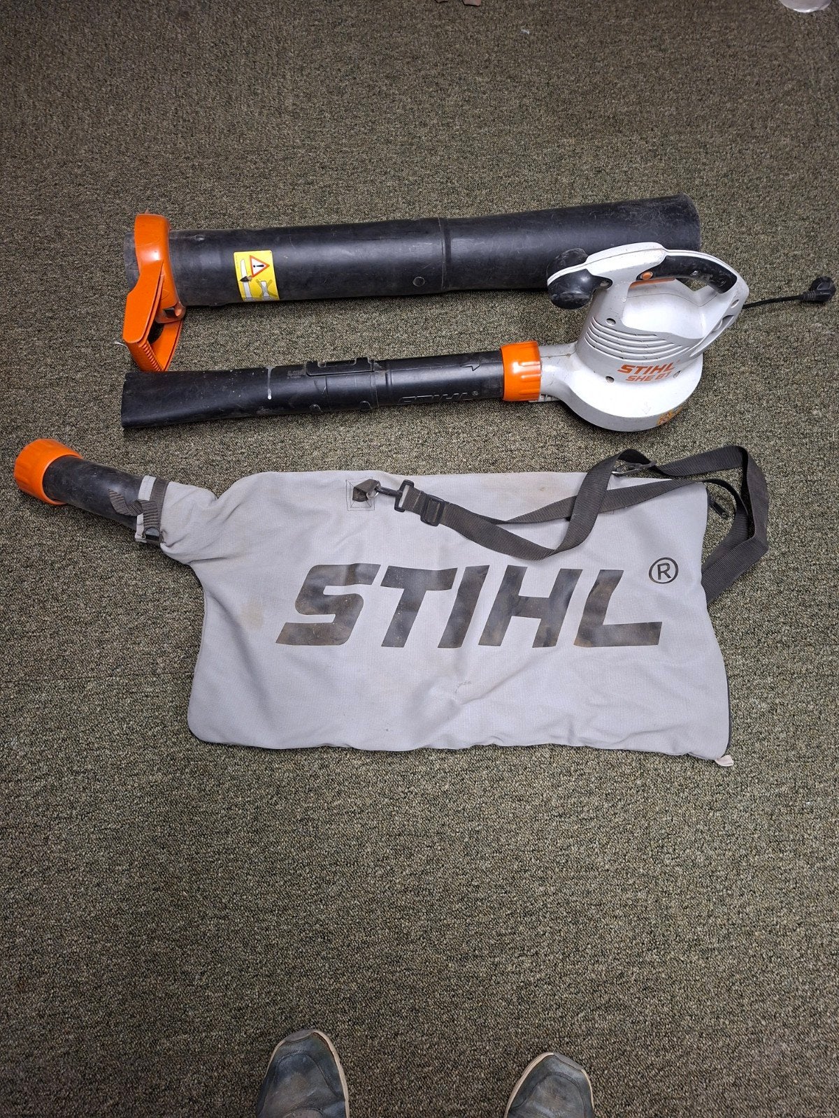 Stihl SHE 81 Elektrische Bladblazer/Bladzuiger met Zak, Stihl, Gebruikt, Met opvangzak, Handgedragen