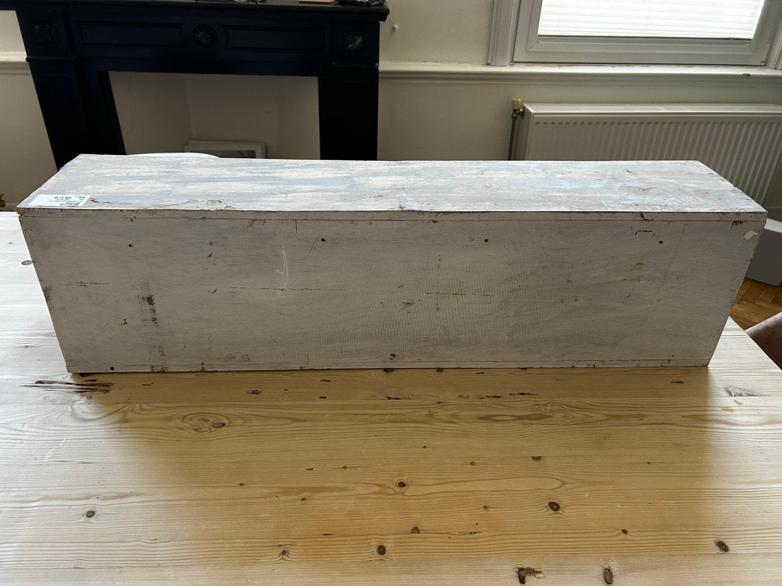 Grijze houten gruttersbak XXL, Huis en Inrichting, Ophalen, Brocante, Meerkleurig, Zo goed als nieuw