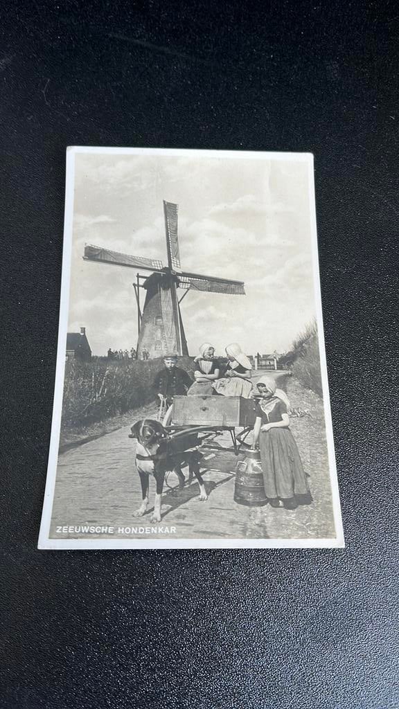 Zeeland Hondenkar met melkmeisje molen, Verzamelen, Ophalen of Verzenden, 1940 tot 1960, Ongelopen, Zeeland