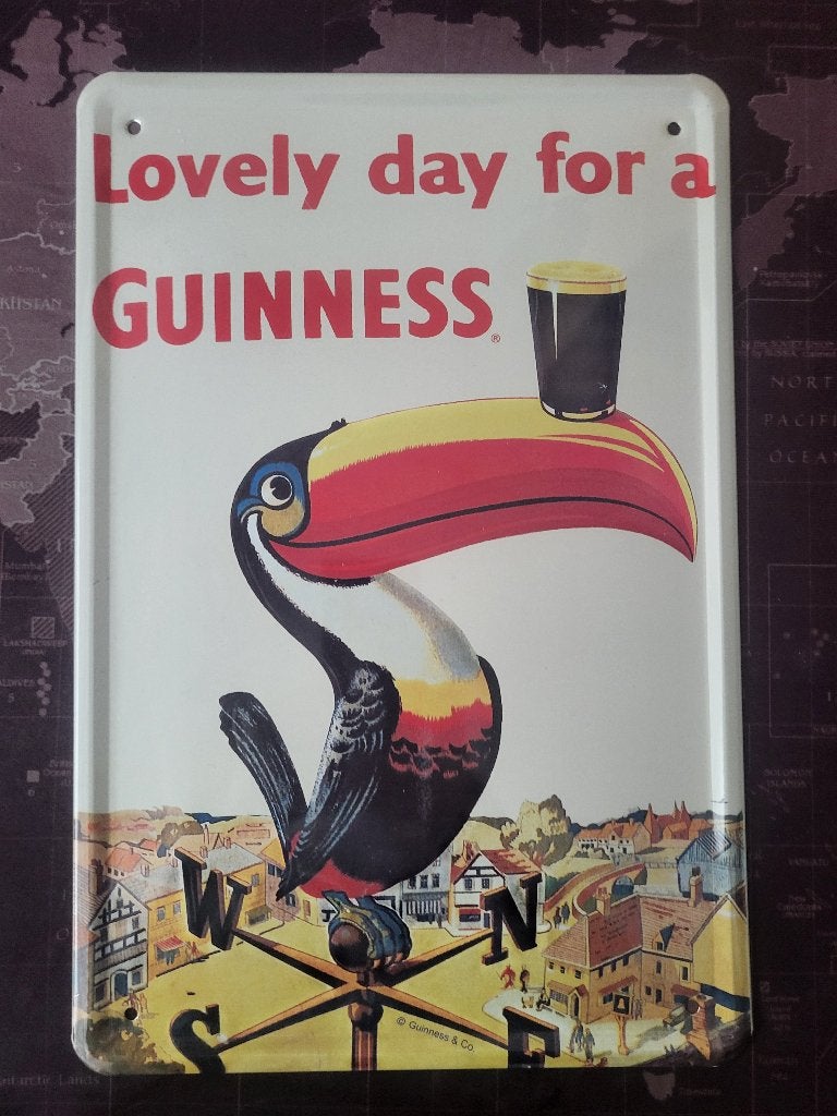 GUINNESS BEER - 350 - BIER GELIEFD IN ALLE RICHTINGEN., Ophalen, Nieuw, Reclamebord, Plaat of Schild, Overige merken