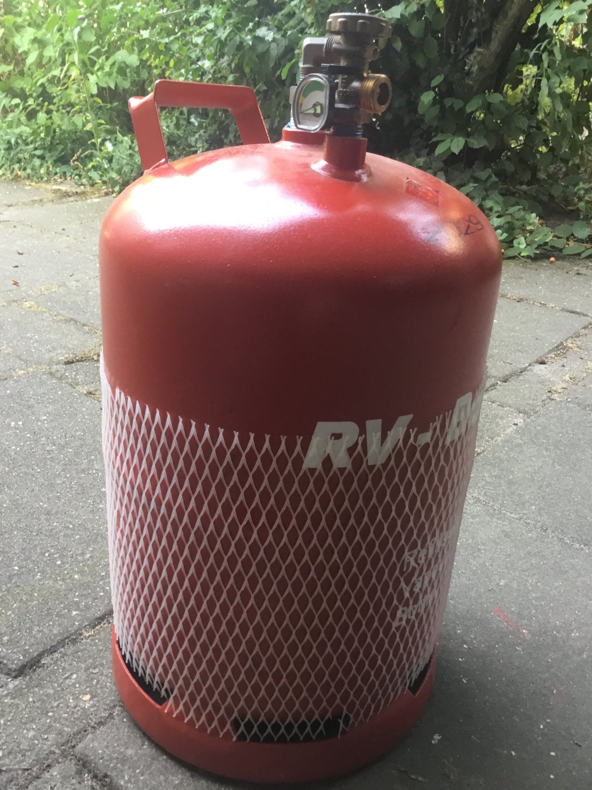Hervulbare LPG Gasfles - RV-Bottle met meter (gekeurd t/m 20, Ophalen of Verzenden, Gebruikt