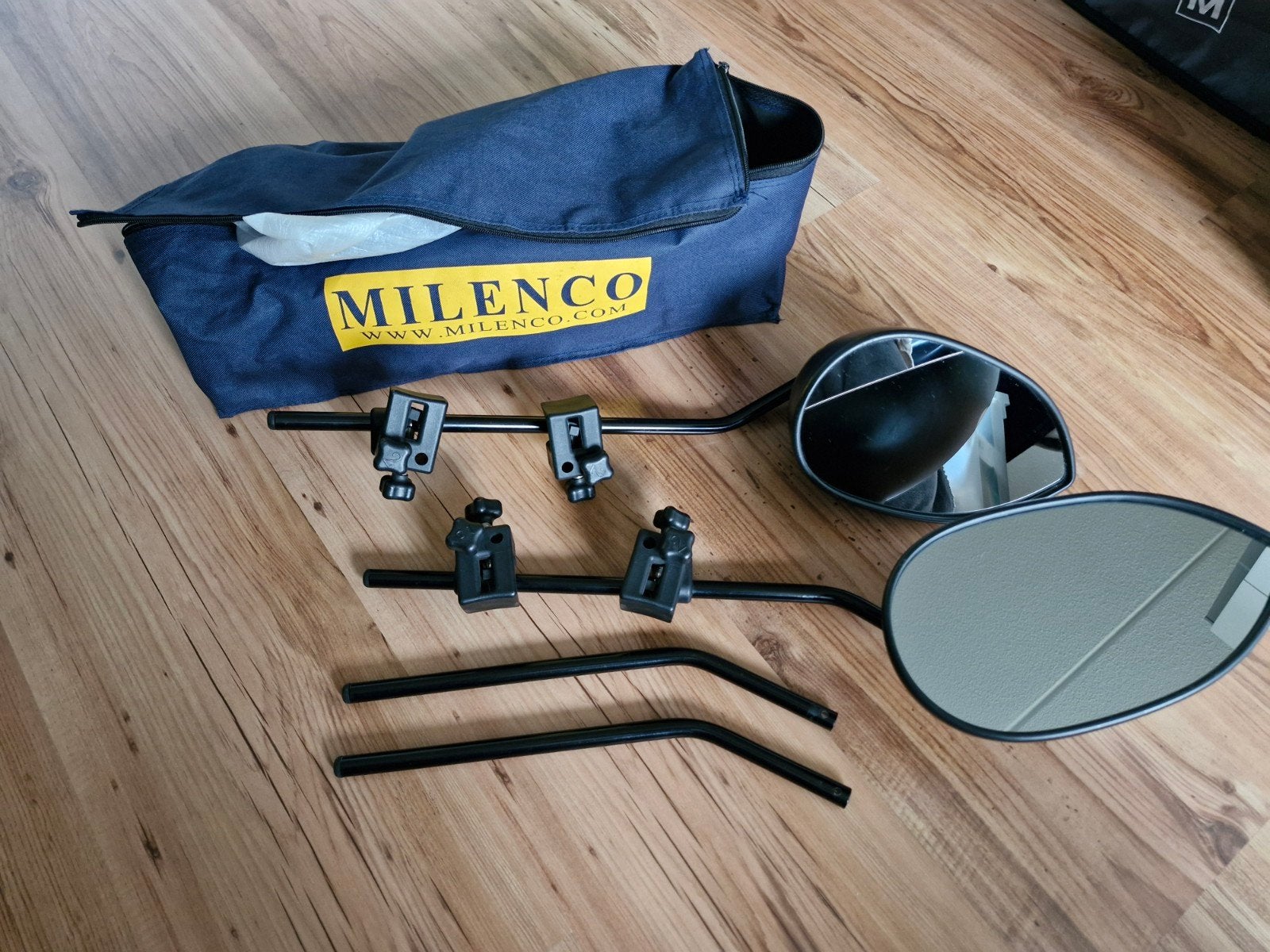 Milenco caravanspiegels met draagtas, Ophalen of Verzenden, Zo goed als nieuw