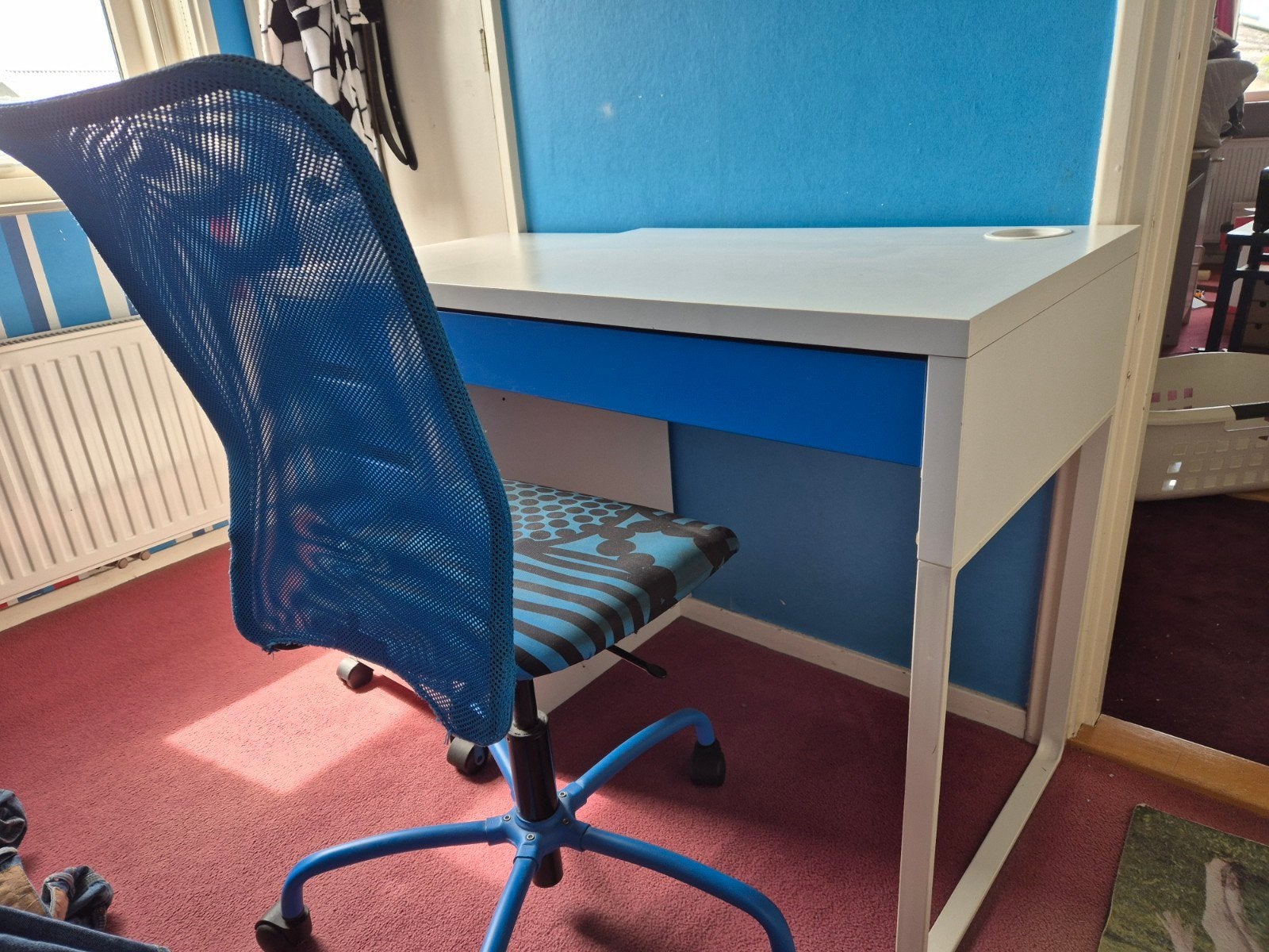 Bureau en bureaustoel, Huis en Inrichting, Bureaus, Ophalen, Gebruikt, Met lades, Overige merken