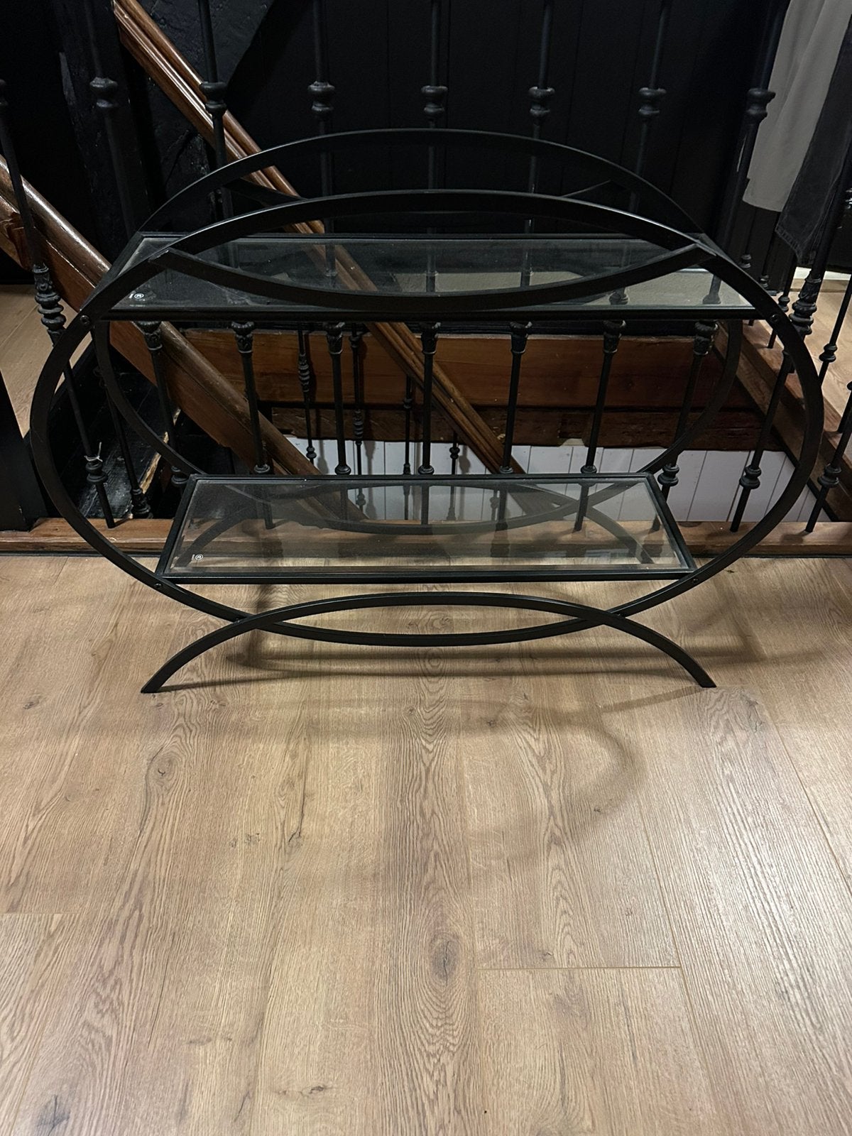 Zwartstalen sidetable, Ophalen, 100 tot 150 cm, Zo goed als nieuw, 25 tot 50 cm
