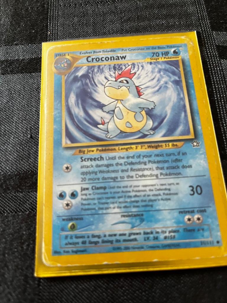 Zeldzame Croconaw Pokémonkaart - Stage 1, 70 HP, Ophalen of Verzenden, Gebruikt, Losse kaart
