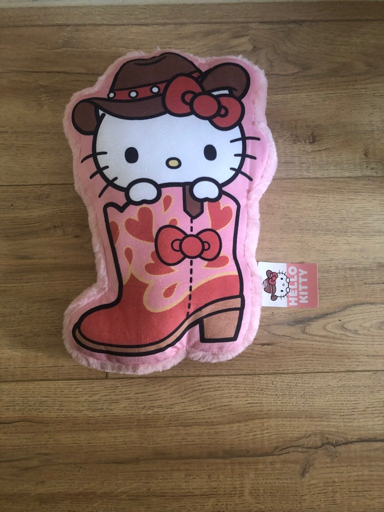 Hello Kitty Cowboy Laars Knuffel Kussen Roze, Ophalen of Verzenden, Nieuw, Overige typen