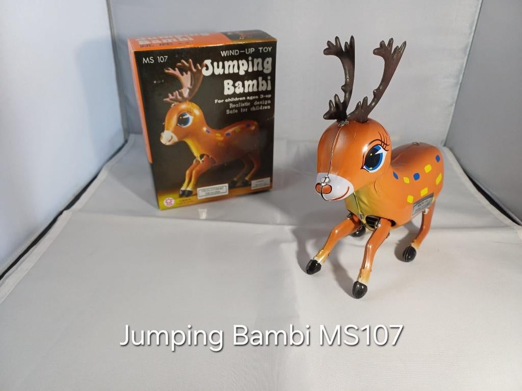 Blikken speelgoed Jumping Bambi, Ophalen of Verzenden