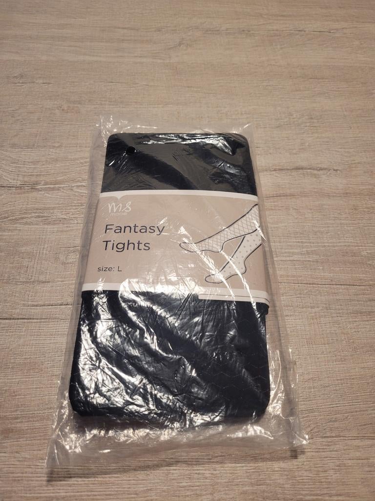 MS Mode Fantasy Tights maat L zwart nieuw, Zwart, Nieuw, Ophalen of Verzenden, Maat 44/46 (L)