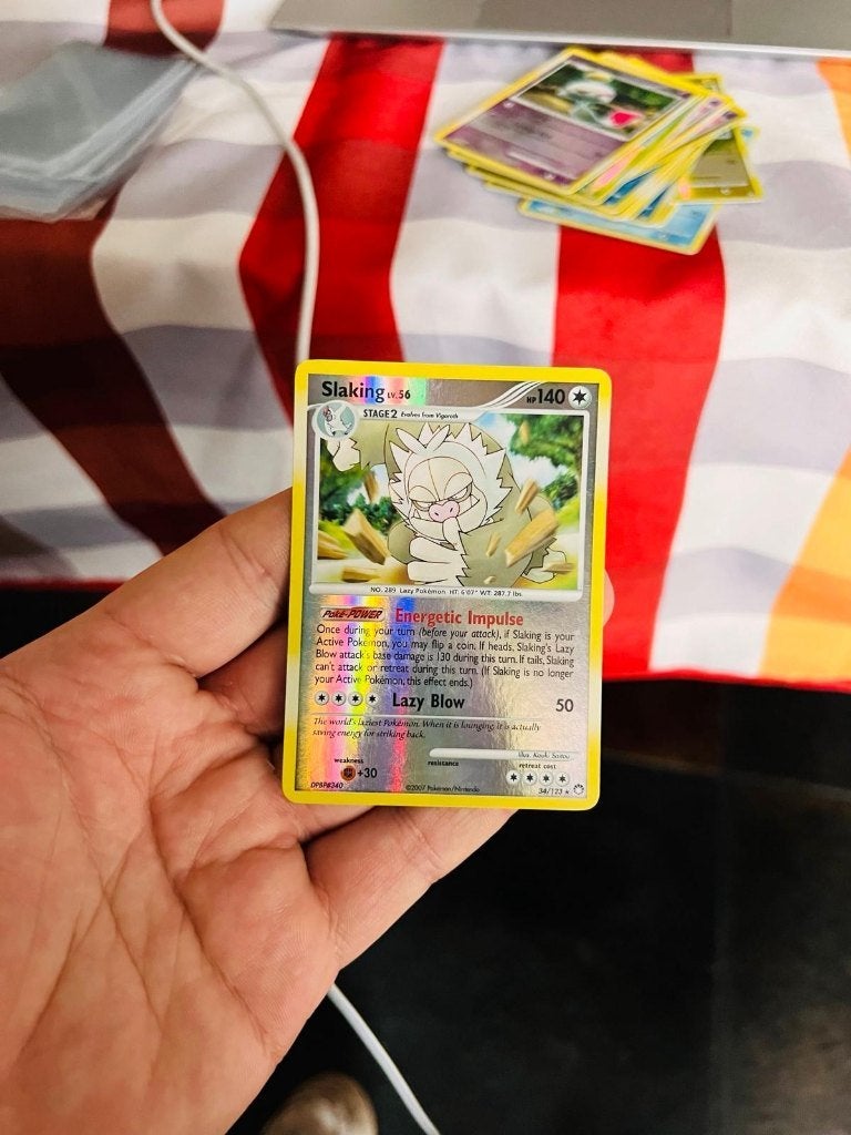 Slaking 34/123 Reverse Holo Mysterious Treasures Pokemon, Verzenden, Zo goed als nieuw, Losse kaart, Foil