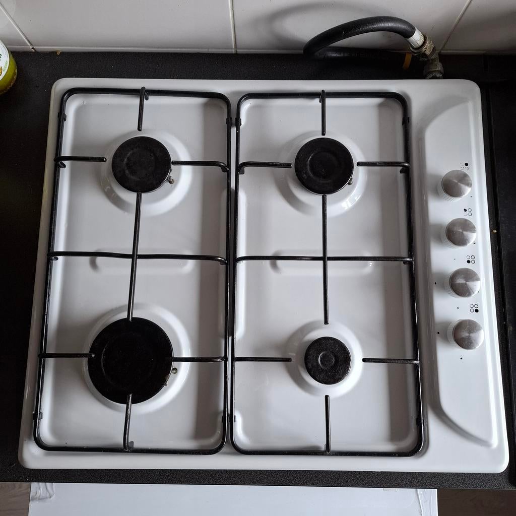 Tafelmodel gas kookplaat met 4 branders, Witgoed en Apparatuur, Fornuizen, Ophalen, Gebruikt, 4 kookzones, Gas
