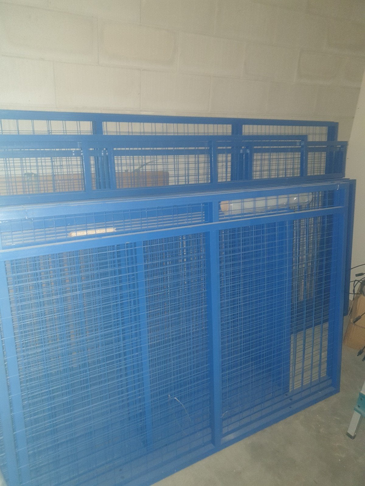 Partij ijzeren hekjes - Blauw gaashekwerk, Ophalen, Gebruikt, IJzer, Gaashekwerk