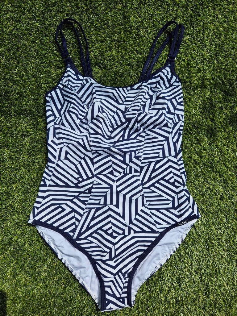Blauw wit badpak, Blauw, Nieuw, Badpak, Ophalen of Verzenden