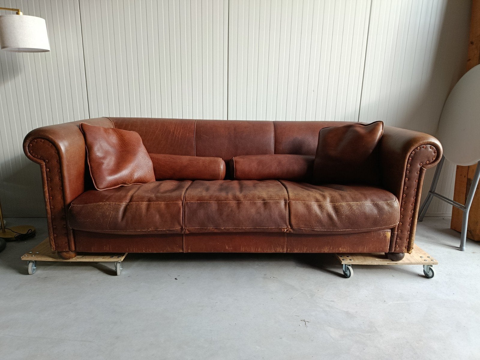 Baxter Alfred P bank - Cognac leer - 240cm, Ophalen, Gebruikt, Klassiek, Vintage, Luxe, 100 tot 125 cm