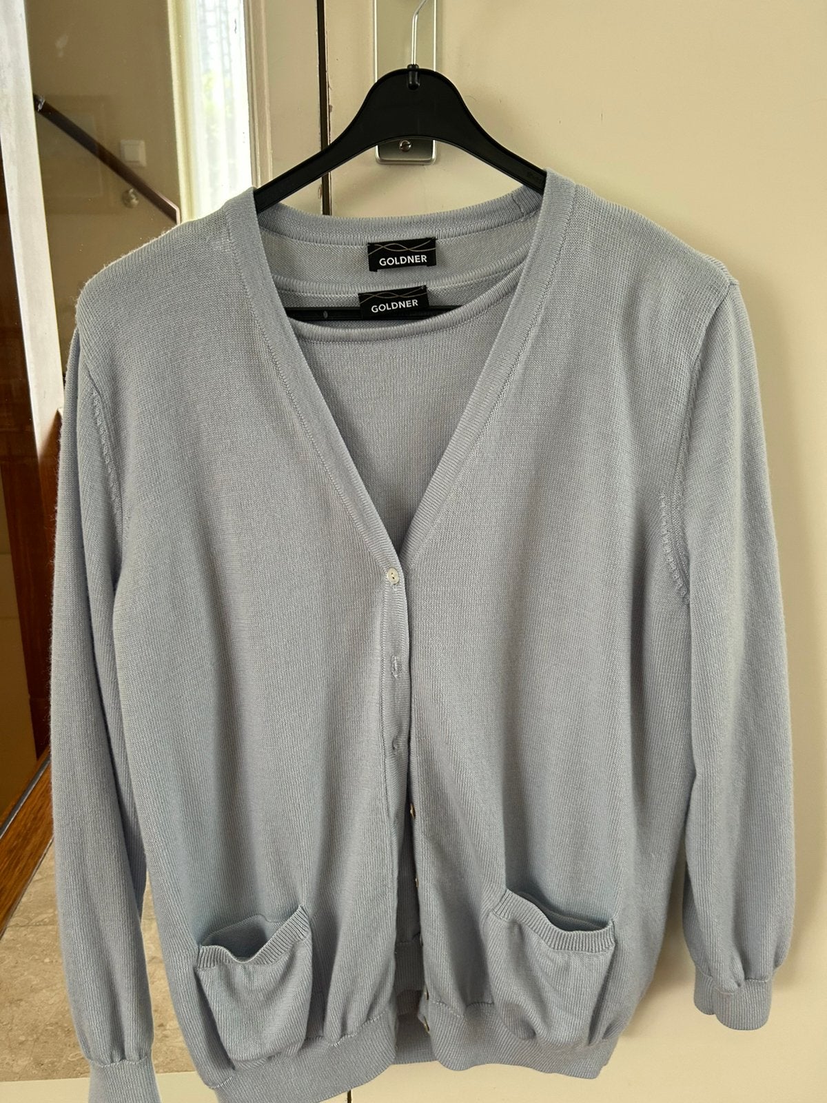 Twinset van Goldner Schnitt maat 46, Ophalen of Verzenden, Zo goed als nieuw, Blauw