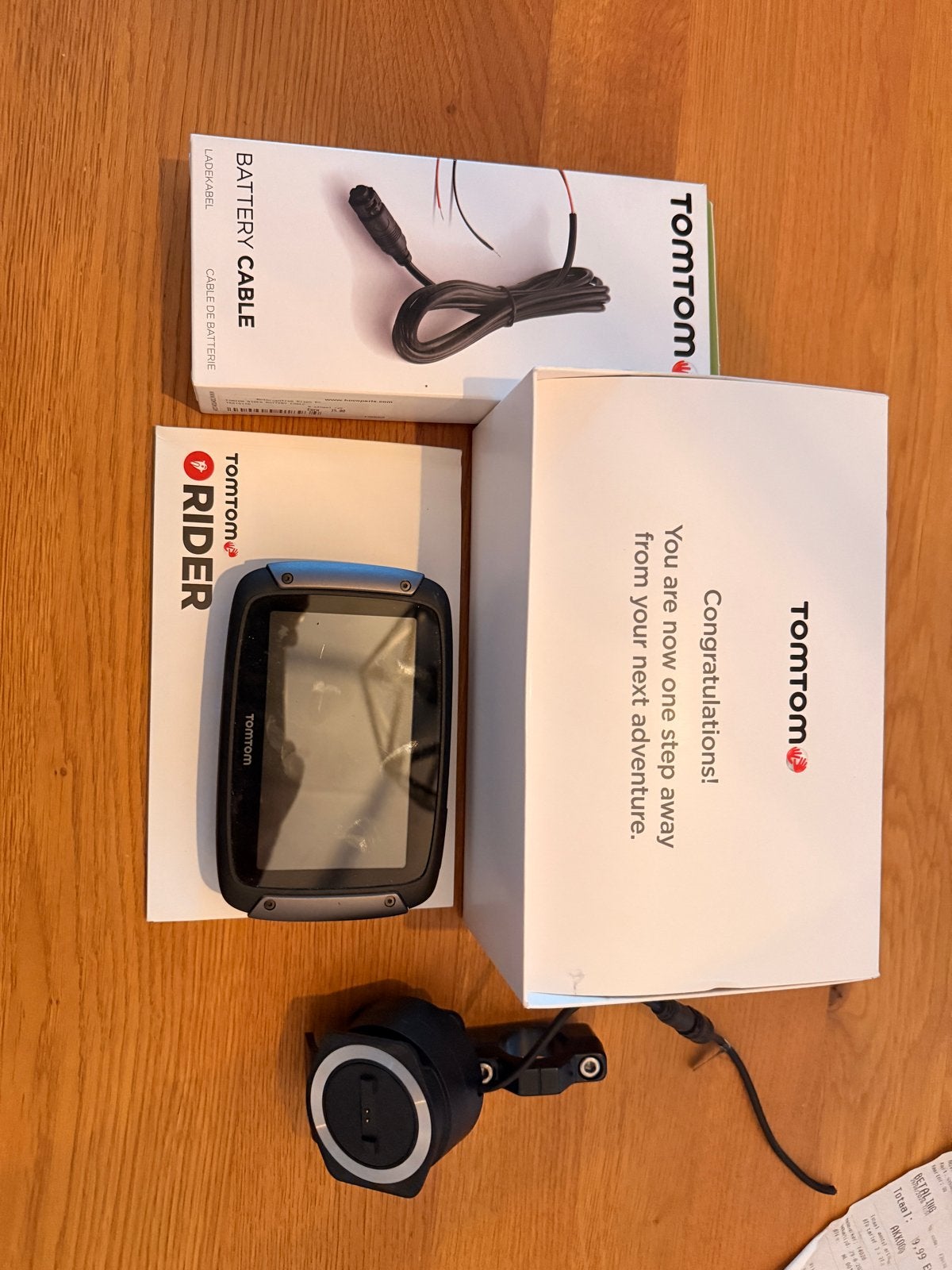 TomTom Rider 50 motor navigatie met batterijkabel & steun, Ophalen of Verzenden, Zo goed als nieuw