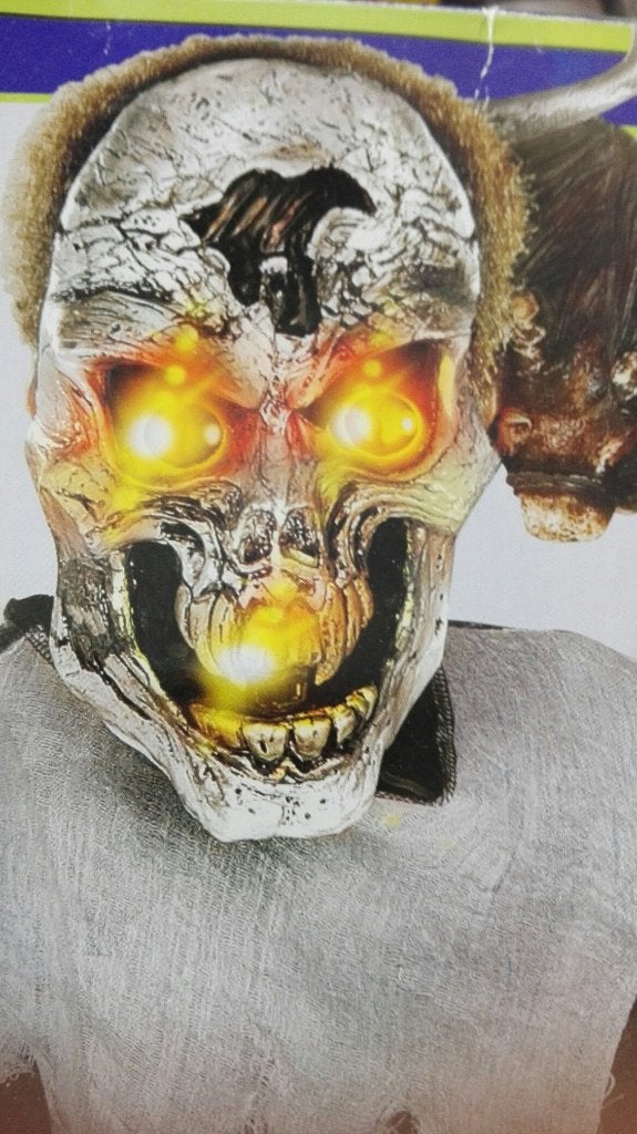 Skull outfit + masker + licht effect mt 128, Ophalen of Verzenden, Nieuw, 122 t/m 128, Jongen of Meisje