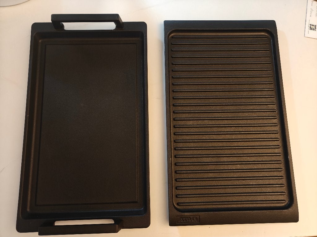 Inductie grill- en bakplaat (ATAG) - Zo goed als nieuw, Verzenden, Vaatwasmachinebestendig, Zo goed als nieuw, Tafelgrill