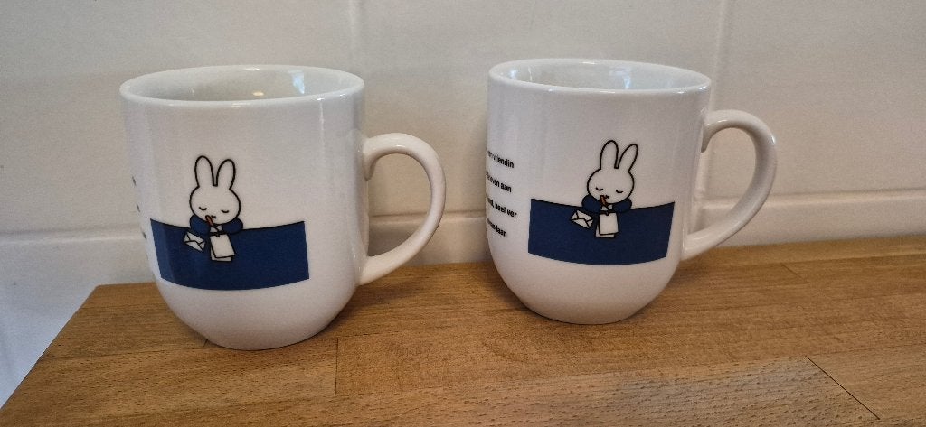 Nijntje Pluis mokken - Set van 2 douwe egberts, Overige merken, Keramiek, Nieuw, Overige stijlen