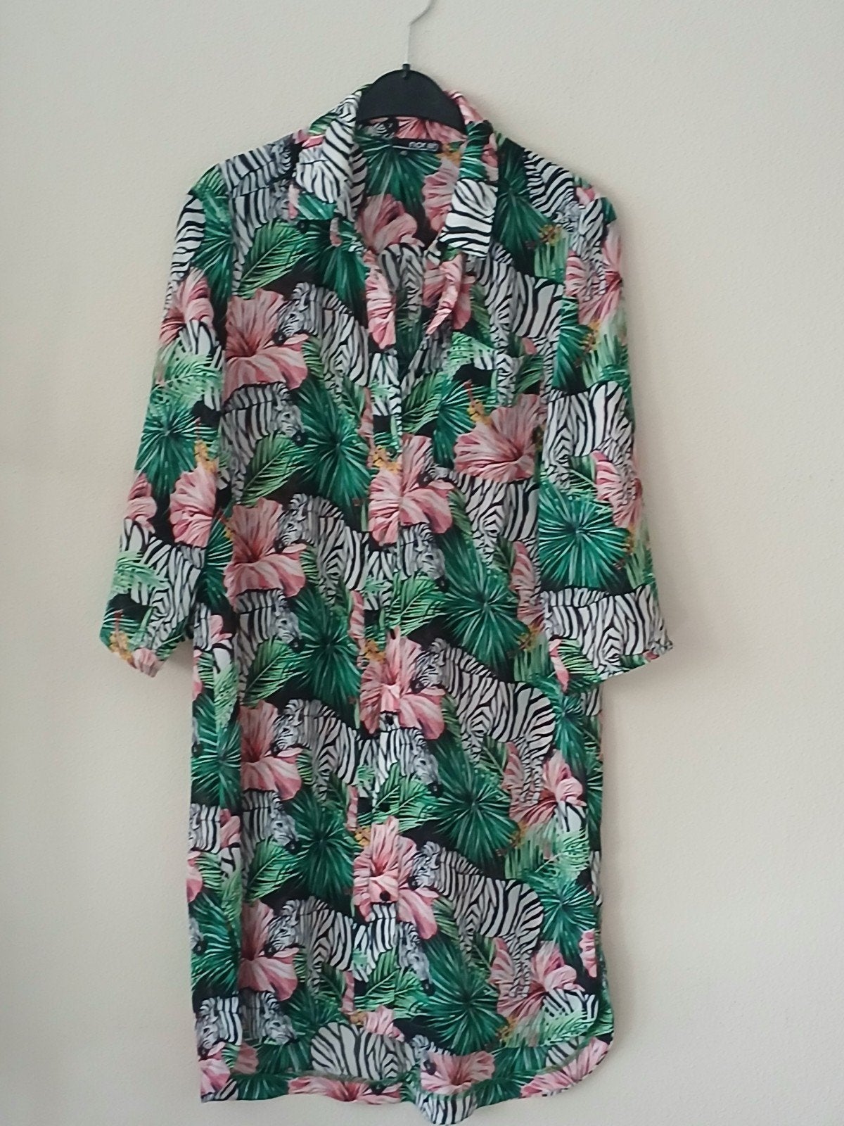 Norah Lange Blouse/Jurk. Tropische Print, Kleding | Dames, Jurken, Maat 38/40 (M), Meerkleurig, Ophalen of Verzenden, Zo goed als nieuw