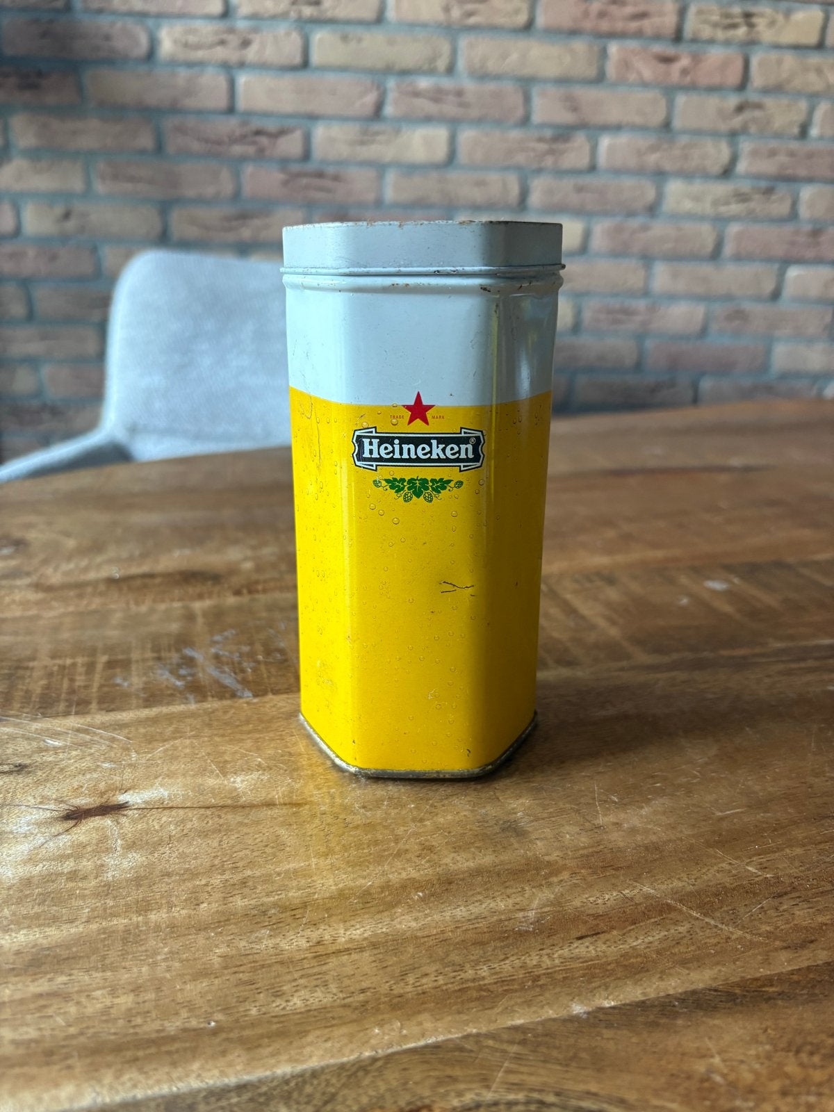 Vintage Heineken blik - Zeldzaam verzamelobject, Verzamelen, Ophalen of Verzenden, Gebruikt, Overige, Overige merken