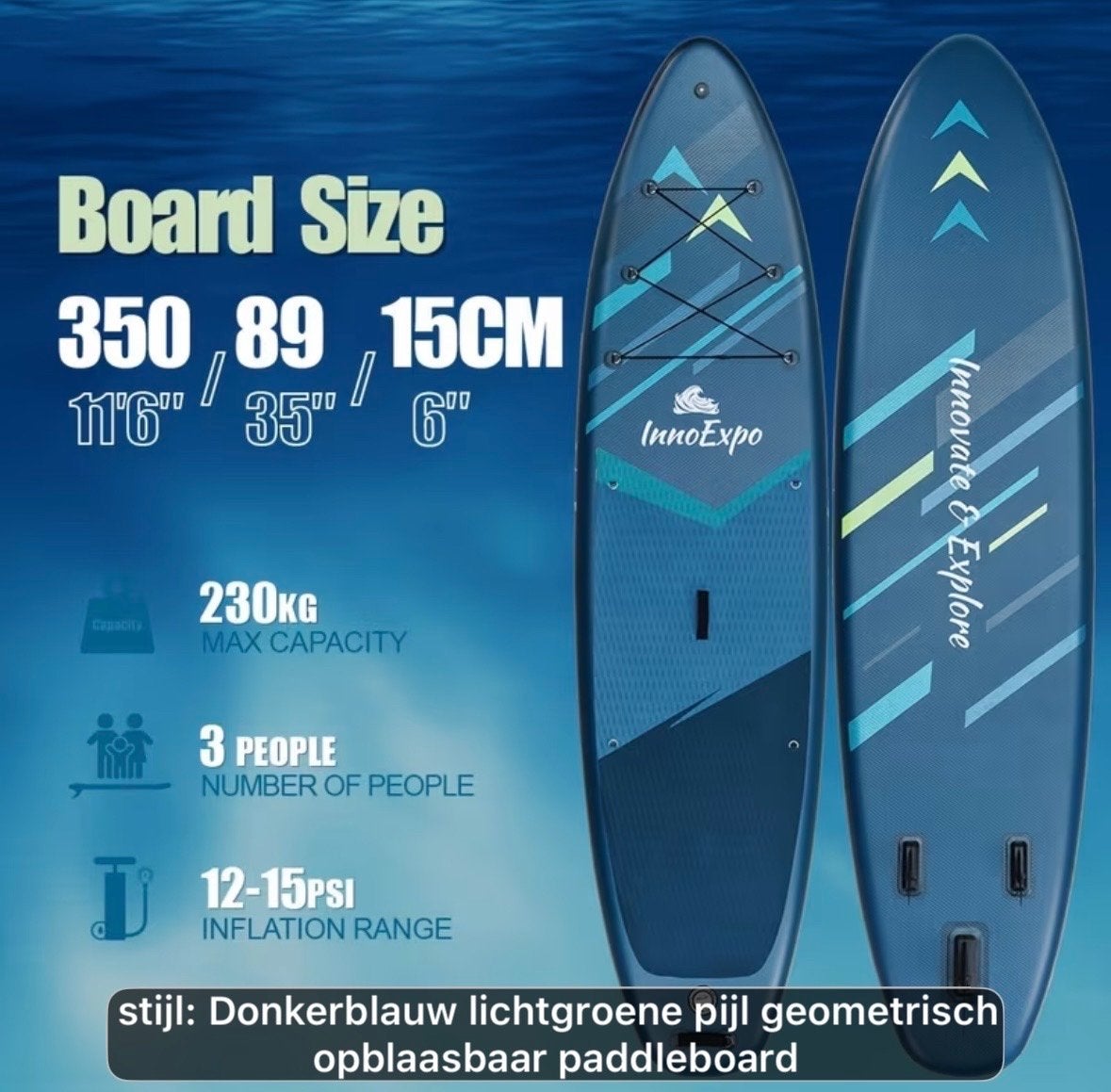 Opblaasbaar SUP Board Set met zitje - Donkerblauw, Watersport en Boten, Ophalen, Nieuw, SUP-boards
