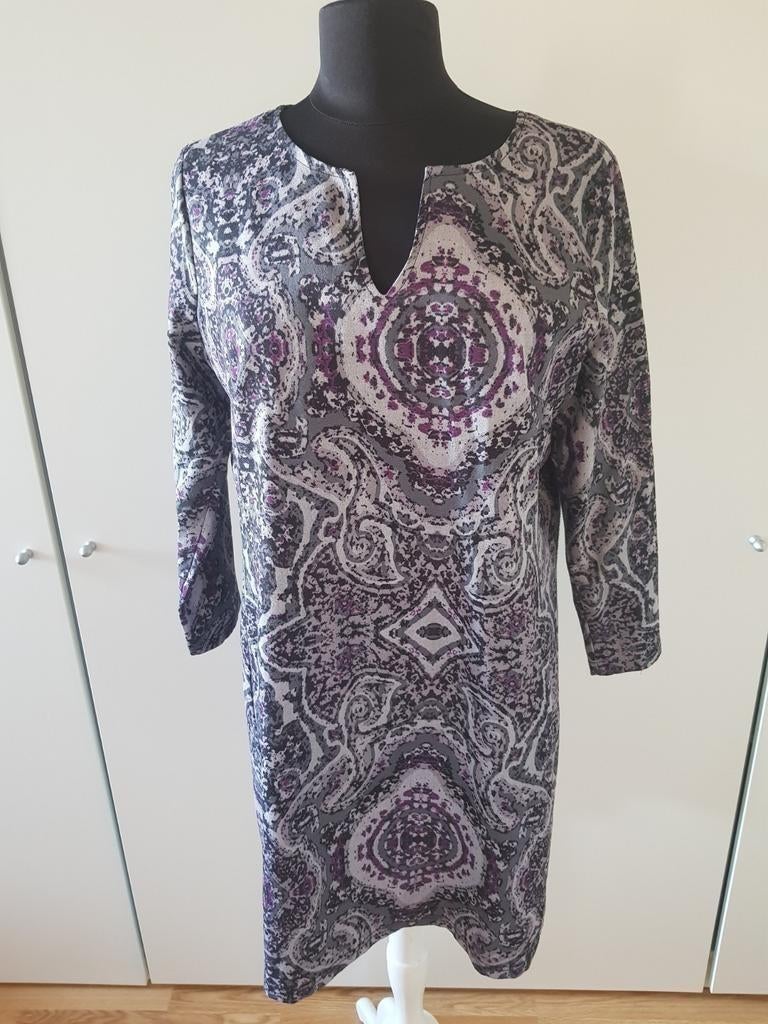 Grijs/paarse tuniek - maat L ***zgan***, Ophalen of Verzenden, Zo goed als nieuw, Maat 42/44 (L), Grijs