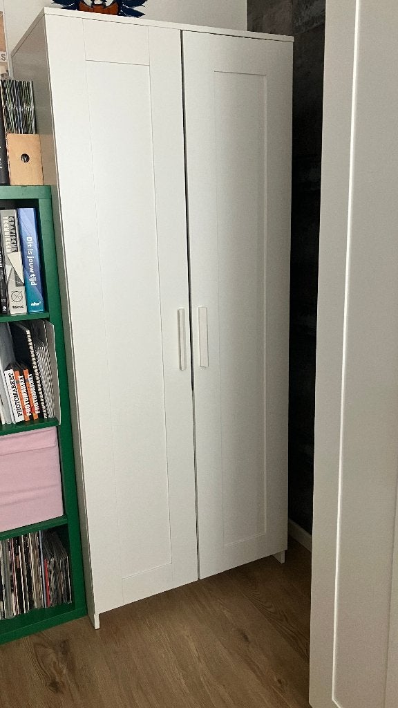 Ikea Brimnes kledingkast 2-deurs, incl. hangkast en hangers, Ophalen, Met deur(en), Gebruikt, 50 tot 100 cm