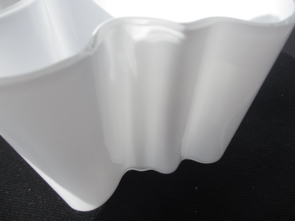 Iittala Alvar Aalto vaas 95mm opaalwit/linnen, Gebruikt, Wit, 10 cm, Ophalen of Verzenden