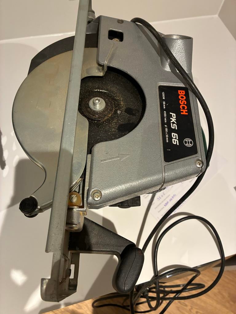Bosch Cirkelzaag PKS66 1200W, Ophalen, Gebruikt, Cirkelzaag, 70 mm of meer