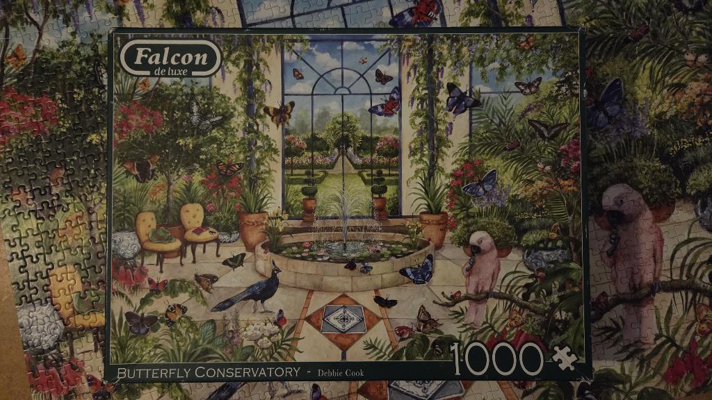 Falcon Butterfly Conservatory, Ophalen of Verzenden, 500 t/m 1500 stukjes, Gebruikt, Legpuzzel