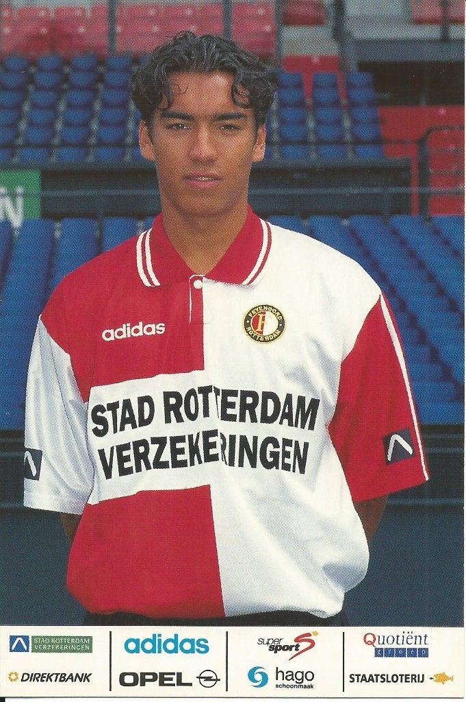 1995-1996 fotokaart Feyenoord 7x, Verzenden, Zo goed als nieuw, Feyenoord, Spelerskaart
