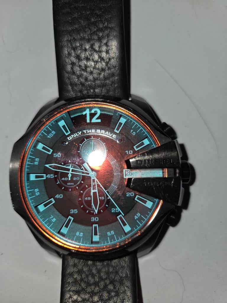 Diesel DZ4323, Sieraden, Tassen en Uiterlijk, Horloges | Heren, Overige merken, Leer, Staal, Polshorloge
