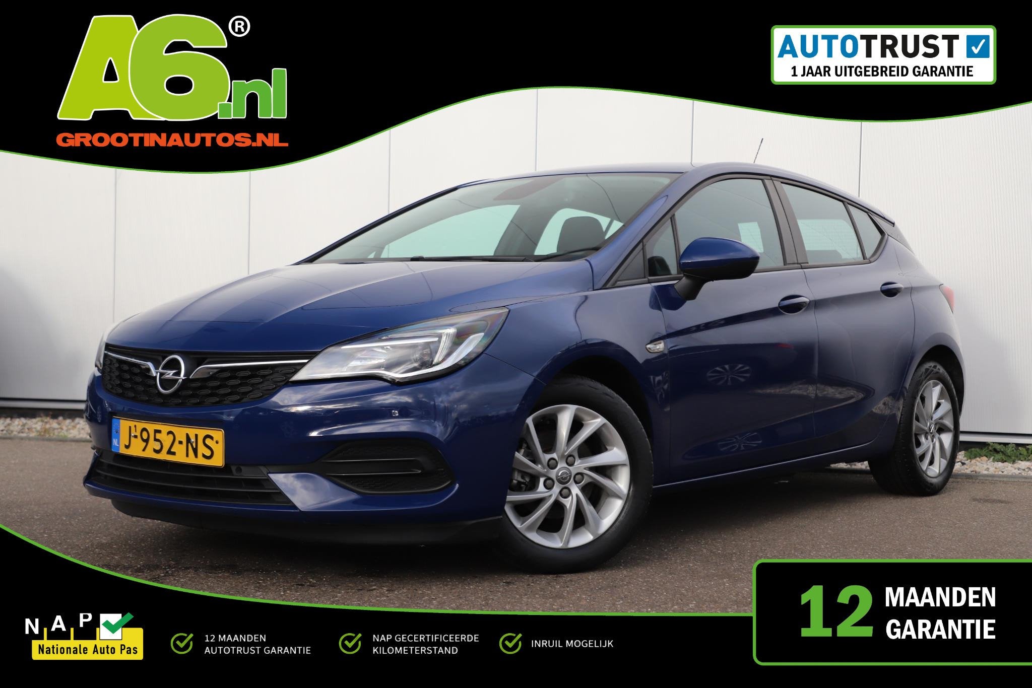Opel Astra 1.2 Edition 16 inch LMV Carplay Android Navigatie, Auto's, Opel, Voorwielaandrijving, Stof, Gebruikt, 1199 cc